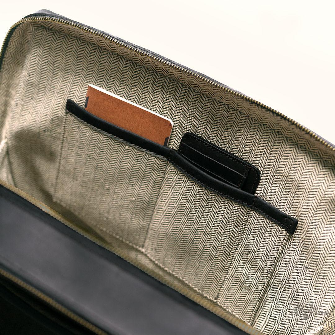 Limitierte Edition Jefferson Ledertasche | Schwarz