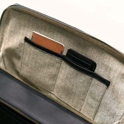 Limitierte Edition Jefferson Ledertasche | Schwarz