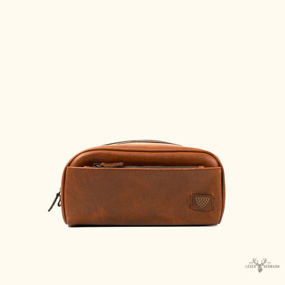 Jefferon Leder Dopp Kit – Eleganter und praktischer Kulturbeutel aus hochwertigem Leder von Elderwood