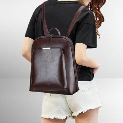 Eleganter Doppelreißverschluss-Rucksack im klassischen Stil