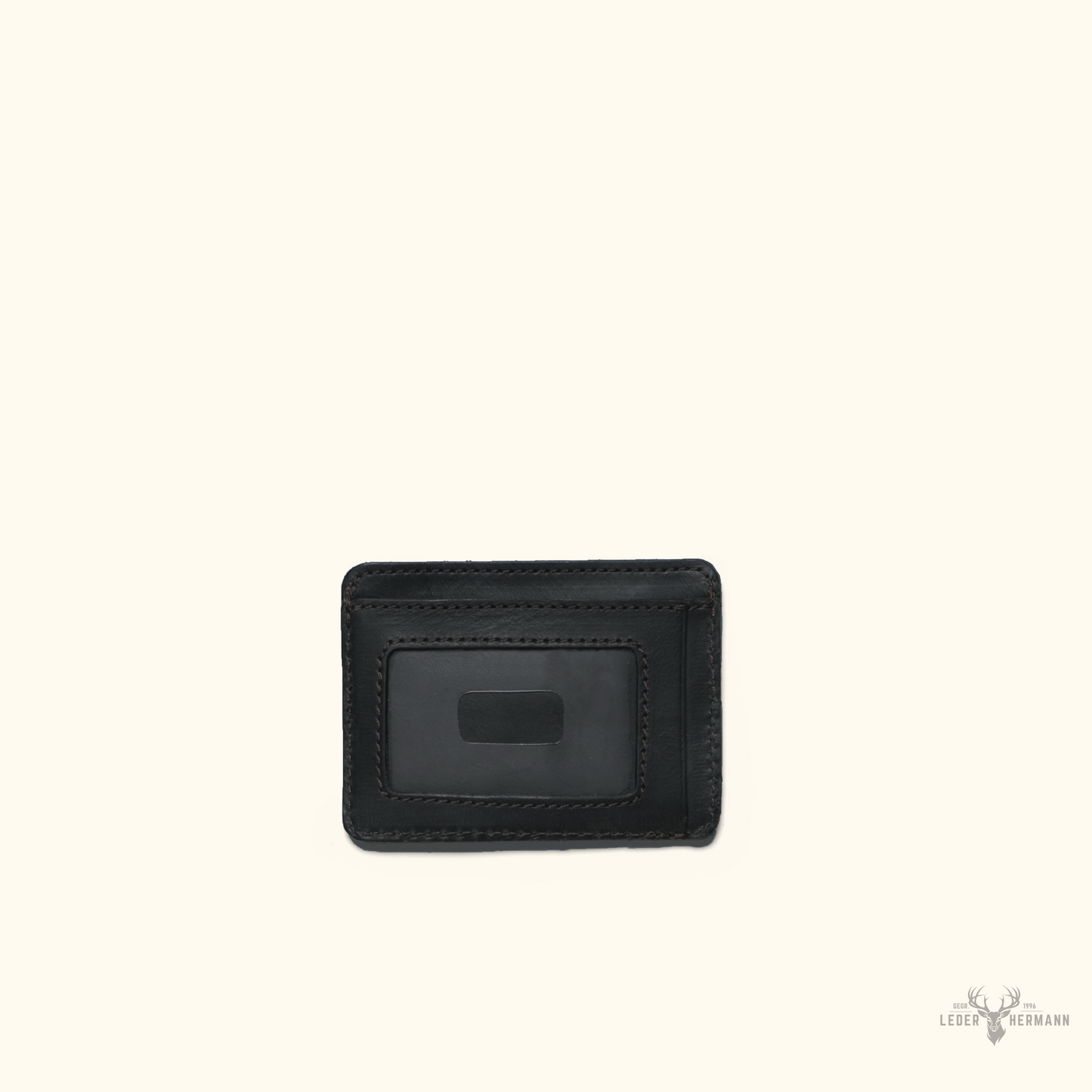 Slim ID Leder Geldbörse Jefferson Limited Edition Schwarz