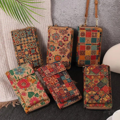 Lila Boho Blumen-Kreuzbody-Geldbörse – Stilvoll und kompakt für den Alltag