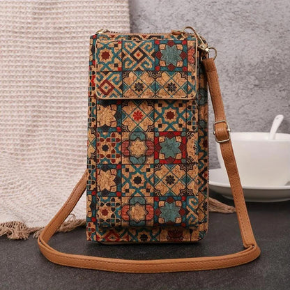 Lila Boho Blumen-Kreuzbody-Geldbörse – Stilvoll und kompakt für den Alltag
