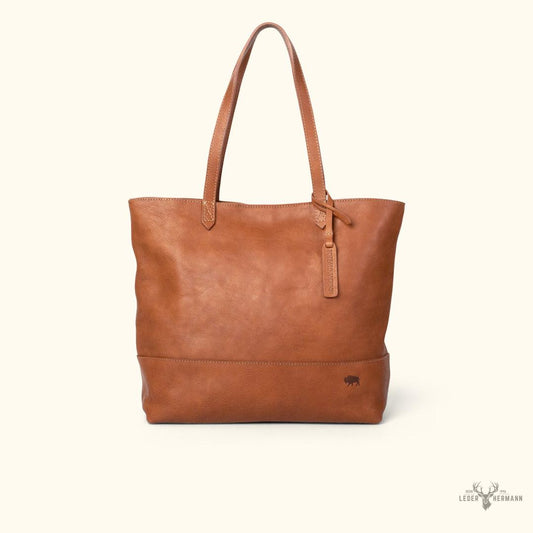 Madison Elegance Leder-Totetasche in stilvollem Sattlerbraun