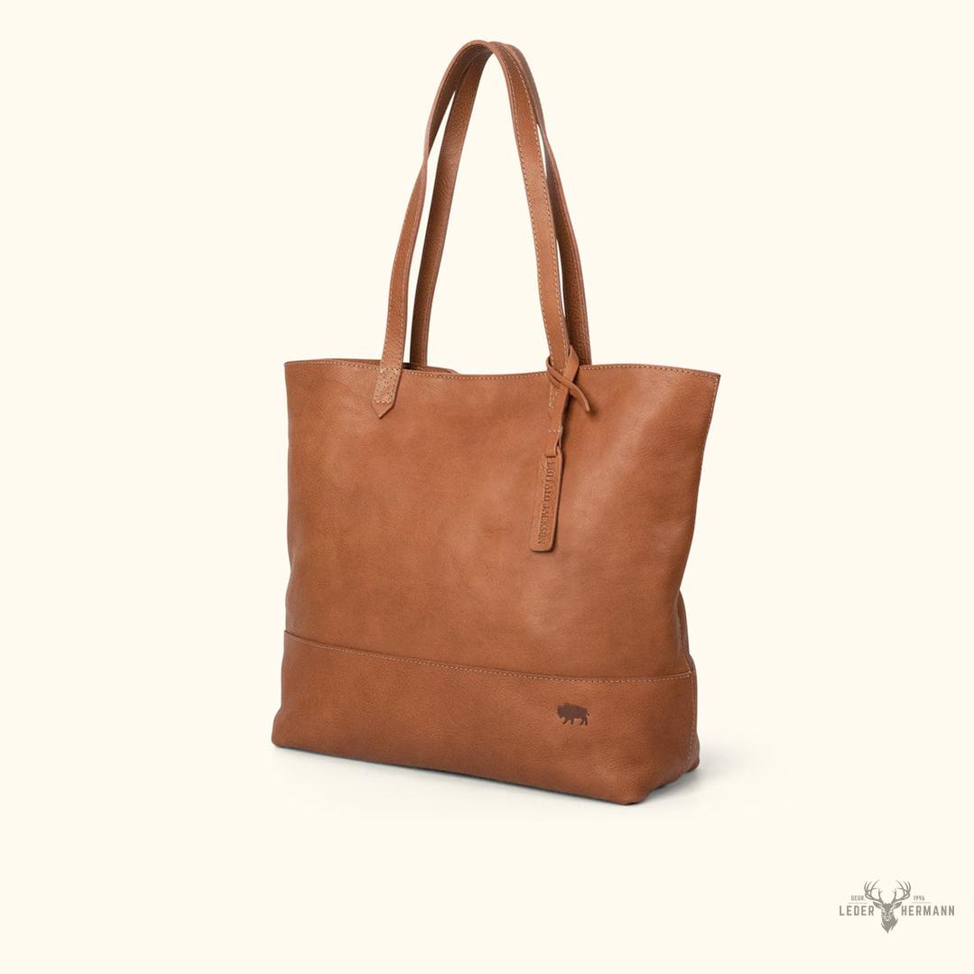 Madison Elegance Leder-Totetasche in stilvollem Sattlerbraun