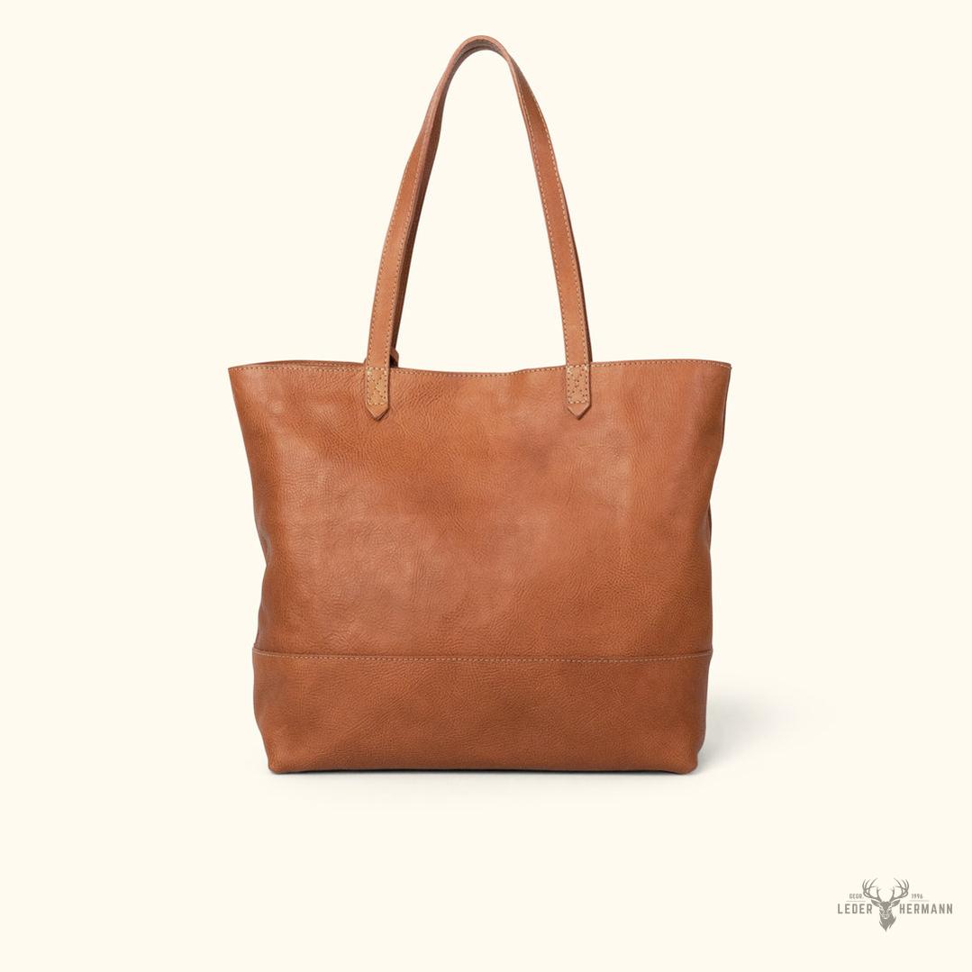 Madison Elegance Leder-Totetasche in stilvollem Sattlerbraun