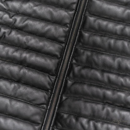 Bridger Leder Daunenjacke – Stilvolle und Warme Schwarze Oberbekleidung