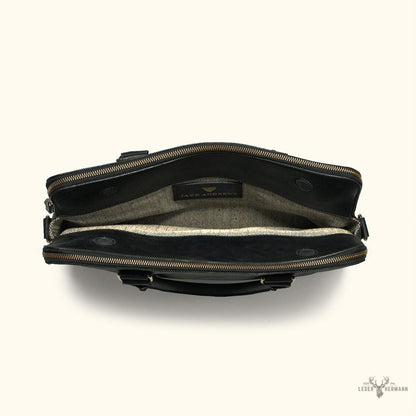 Exekutive Jefferson Leder-Planentasche - Limitierte Edition Schwarz Eleganz