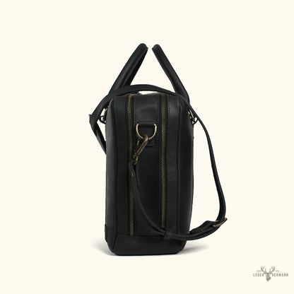 Limitierte Edition Jefferson Ledertasche | Schwarz