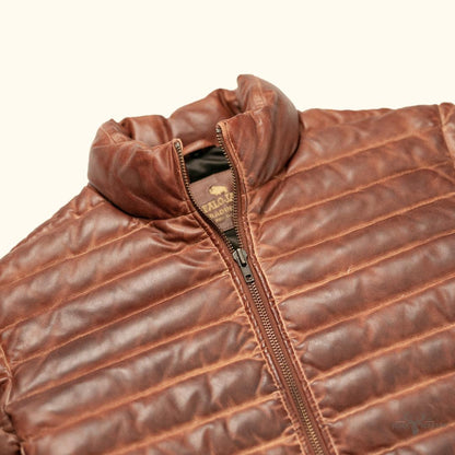 Bridger Leder Steppjacke für einen eleganten Stil in Hellbraun