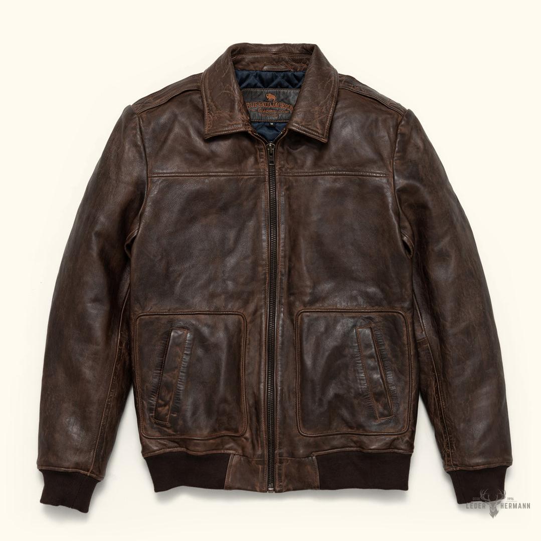 Maverick Lederjacke Bomber | Braune Sercé mit Vintage-Effekt