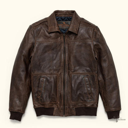 Maverick Lederjacke Bomber | Braune Sercé mit Vintage-Effekt