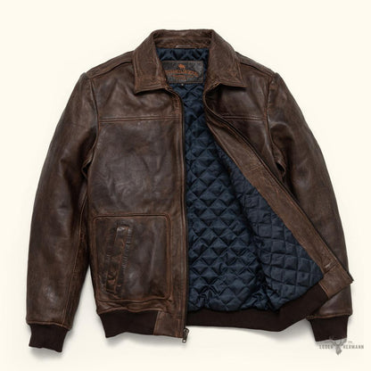 Maverick Lederjacke Bomber | Braune Sercé mit Vintage-Effekt