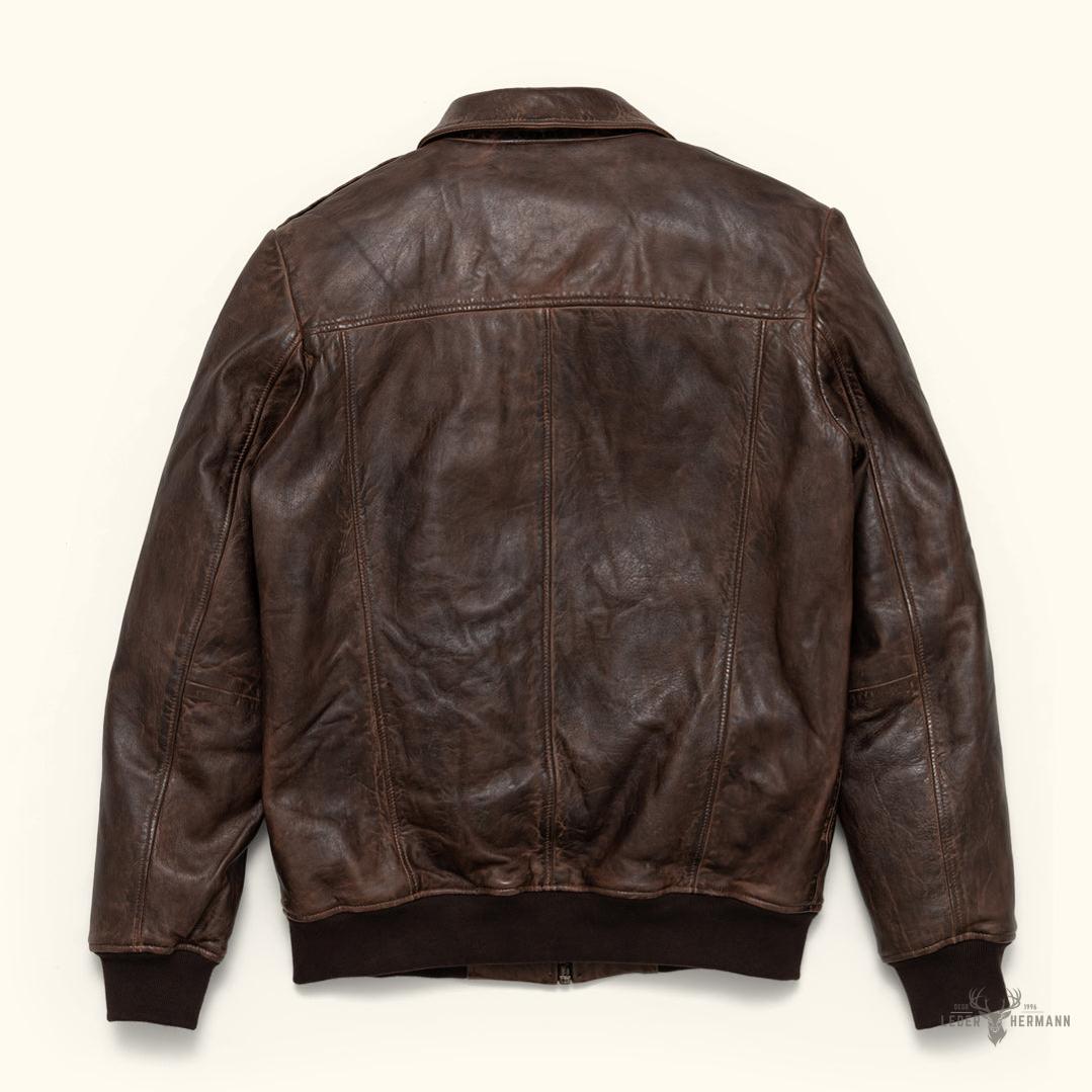 Maverick Lederjacke Bomber | Braune Sercé mit Vintage-Effekt