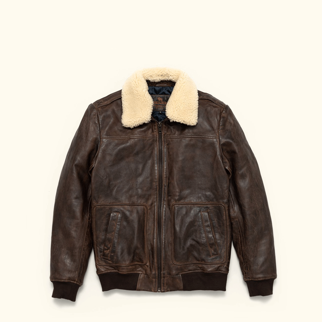 Maverick Lederjacke Bomber | Braune Sercé mit Vintage-Effekt