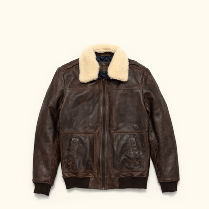 Maverick Lederjacke Bomber | Braune Sercé mit Vintage-Effekt