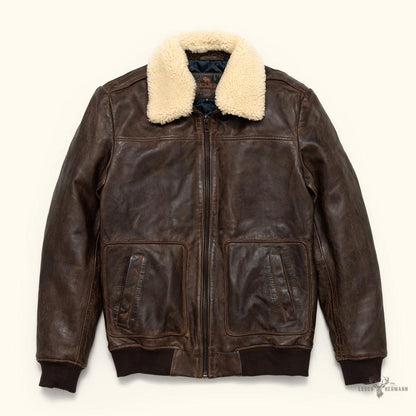 Maverick Lederjacke Bomber | Braune Sercé mit Vintage-Effekt