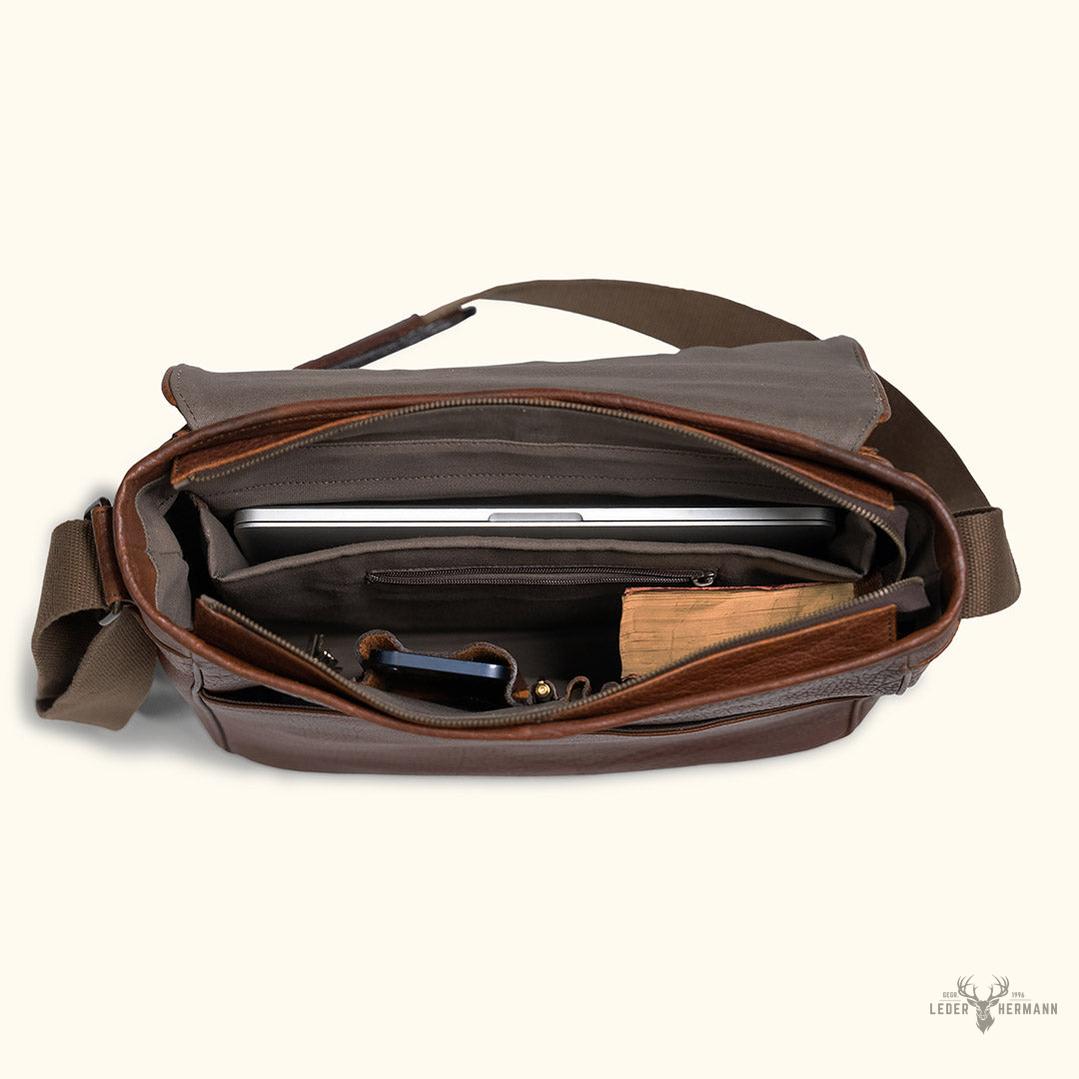 Roosevelt limitierte Edition Büffelleder Umhängetasche | Büffel-Korn