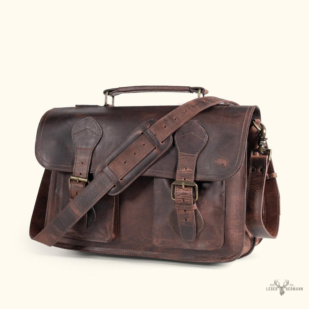 Roosevelt Leder-Arbeitsrechner in dunkler Eichen-Finish