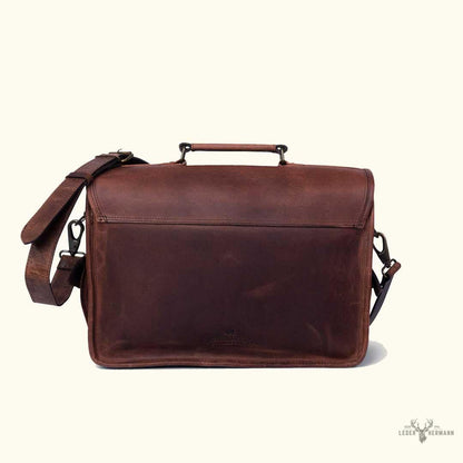 Buffalo-Lederrucksack für Laptop mit dunkler Polsterung Roosevelt