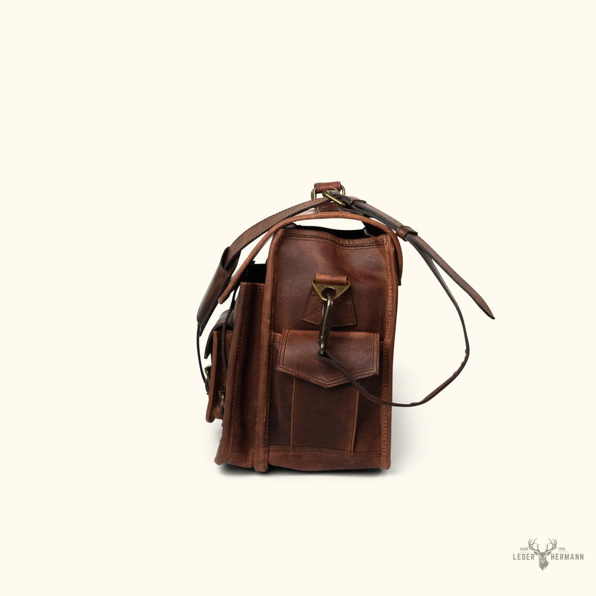 Buffalo-Lederrucksack für Laptop mit dunkler Polsterung Roosevelt