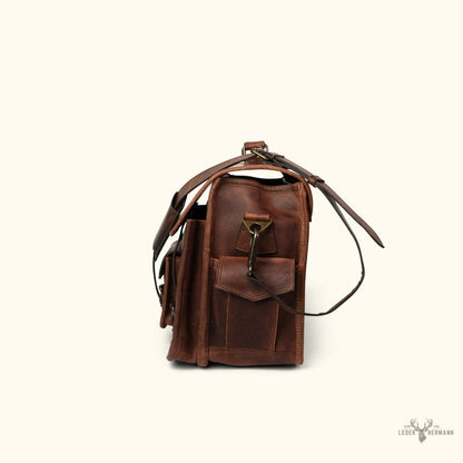 Buffalo-Lederrucksack für Laptop mit dunkler Polsterung Roosevelt