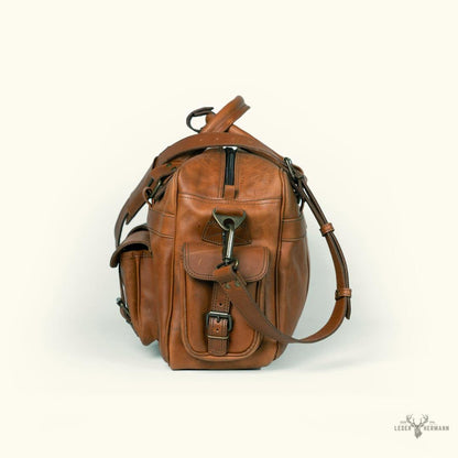 Großer Roosevelt Bullenleder Pilotenrucksack – Großes Fassungsvermögen, Bernsteinbraun