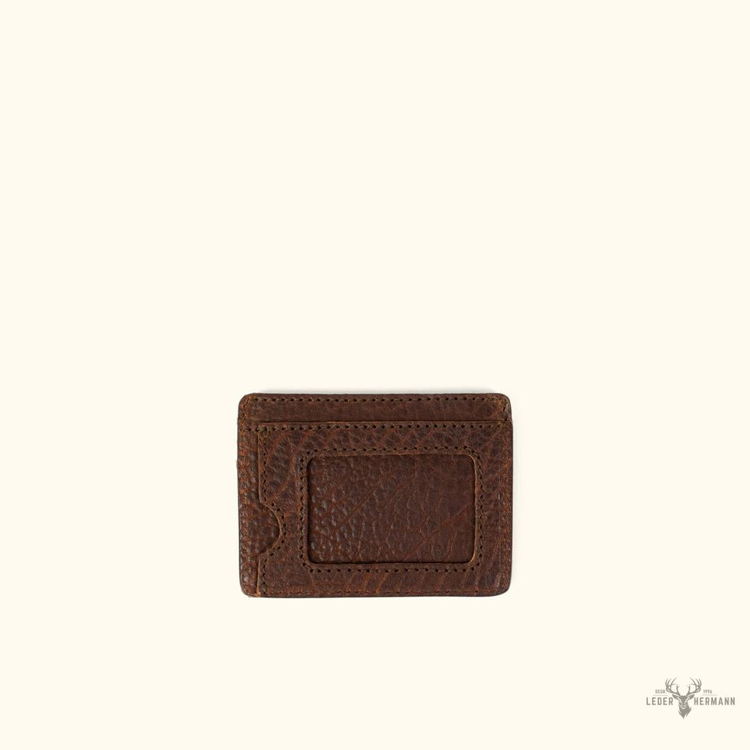 Ryder Reserve Bisonleder Schlanke Ausweis Wallet – Elegantes Braunes Design für den Alltag