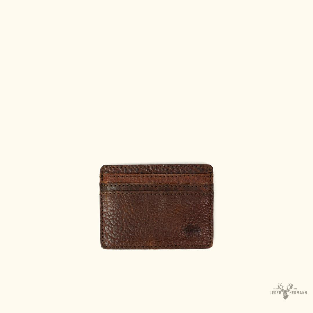 Ryder Reserve Bisonleder Schlanke Ausweis Wallet – Elegantes Braunes Design für den Alltag