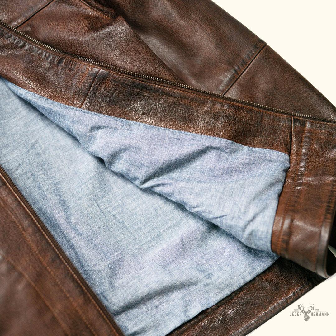 Trachtenartige Sedona Leichte Lederjacke in Ironwood Braun für Eleganten Komfort