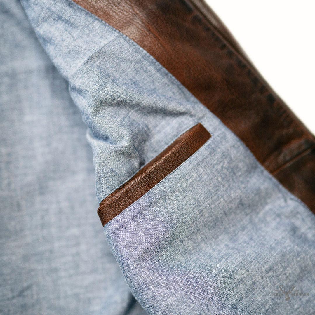 Trachtenartige Sedona Leichte Lederjacke in Ironwood Braun für Eleganten Komfort