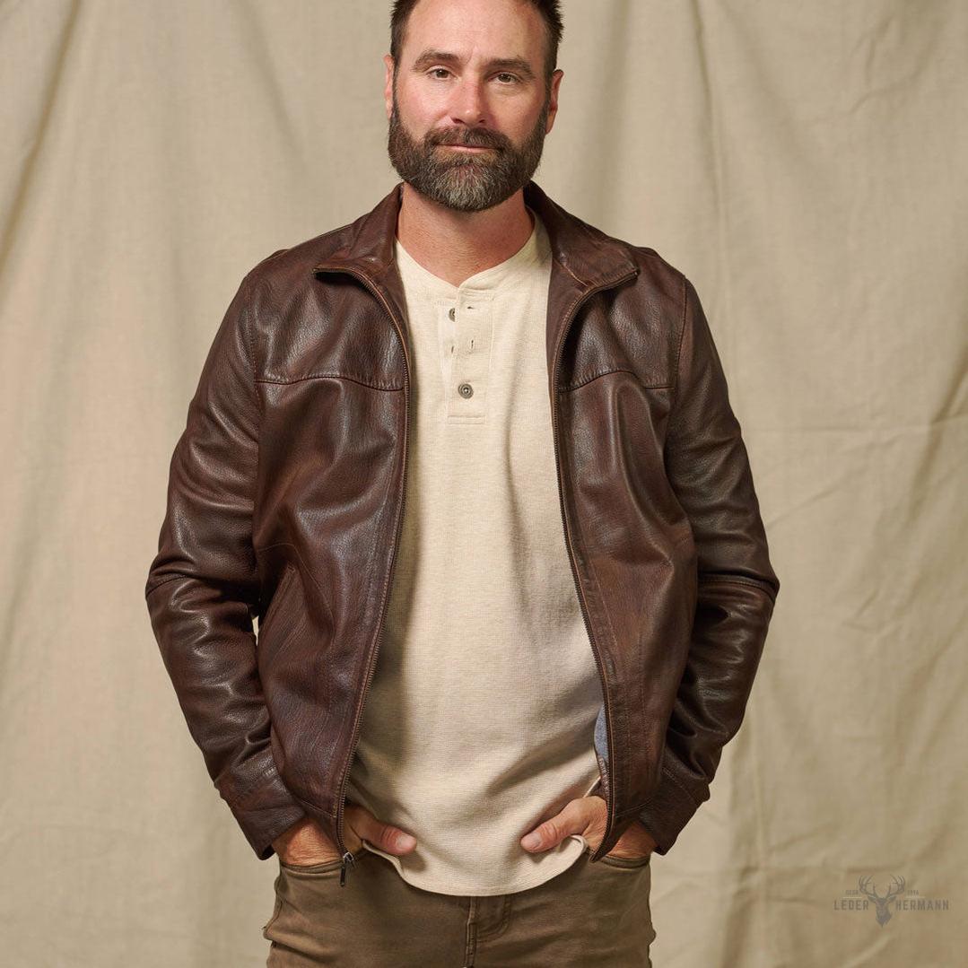 Trachtenartige Sedona Leichte Lederjacke in Ironwood Braun für Eleganten Komfort