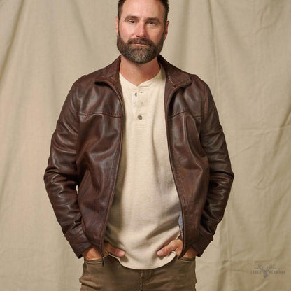 Trachtenartige Sedona Leichte Lederjacke in Ironwood Braun für Eleganten Komfort