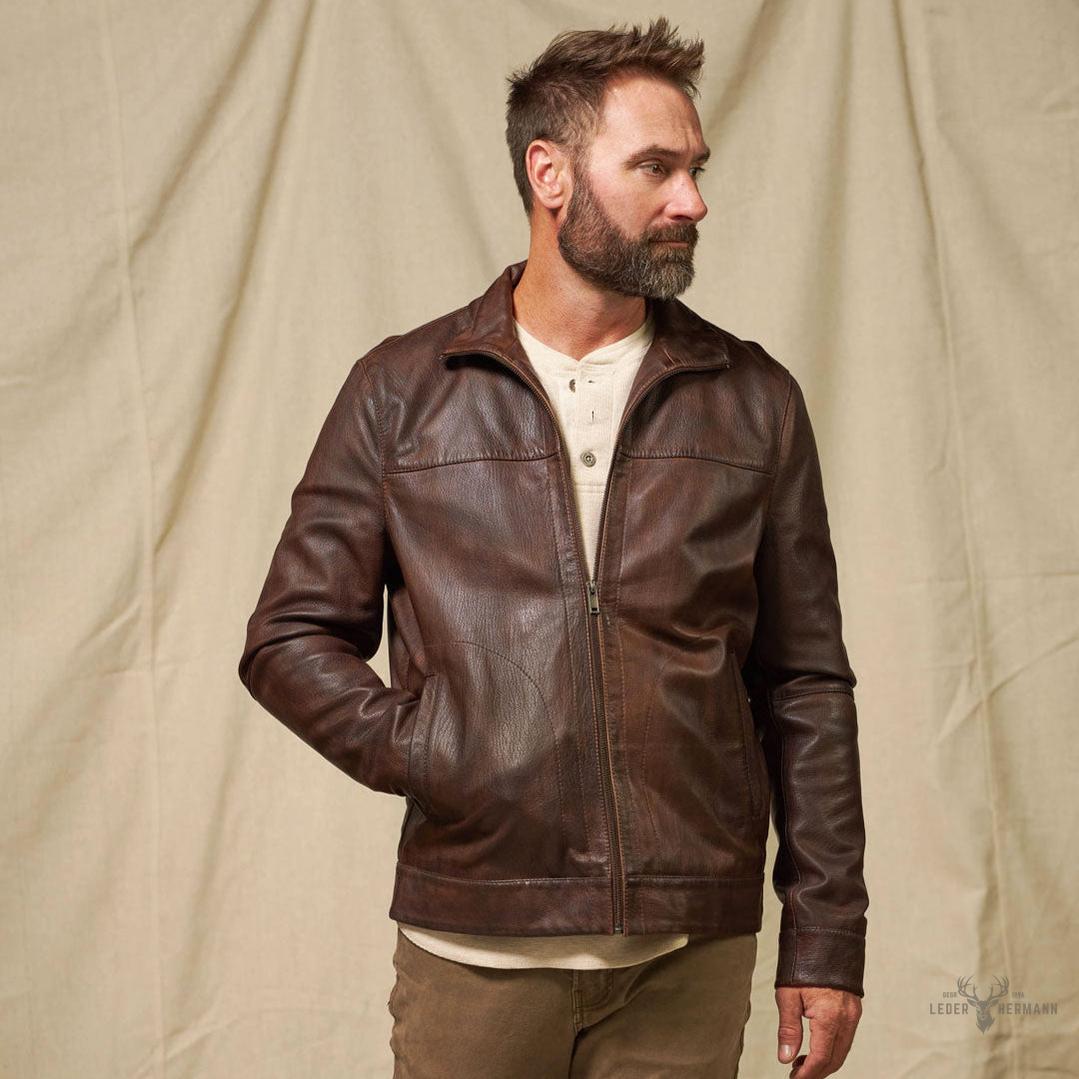 Trachtenartige Sedona Leichte Lederjacke in Ironwood Braun für Eleganten Komfort