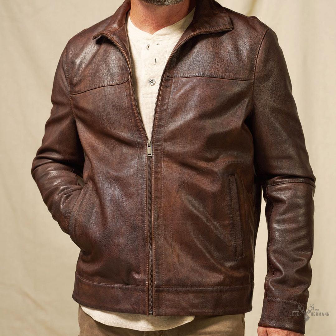 Trachtenartige Sedona Leichte Lederjacke in Ironwood Braun für Eleganten Komfort