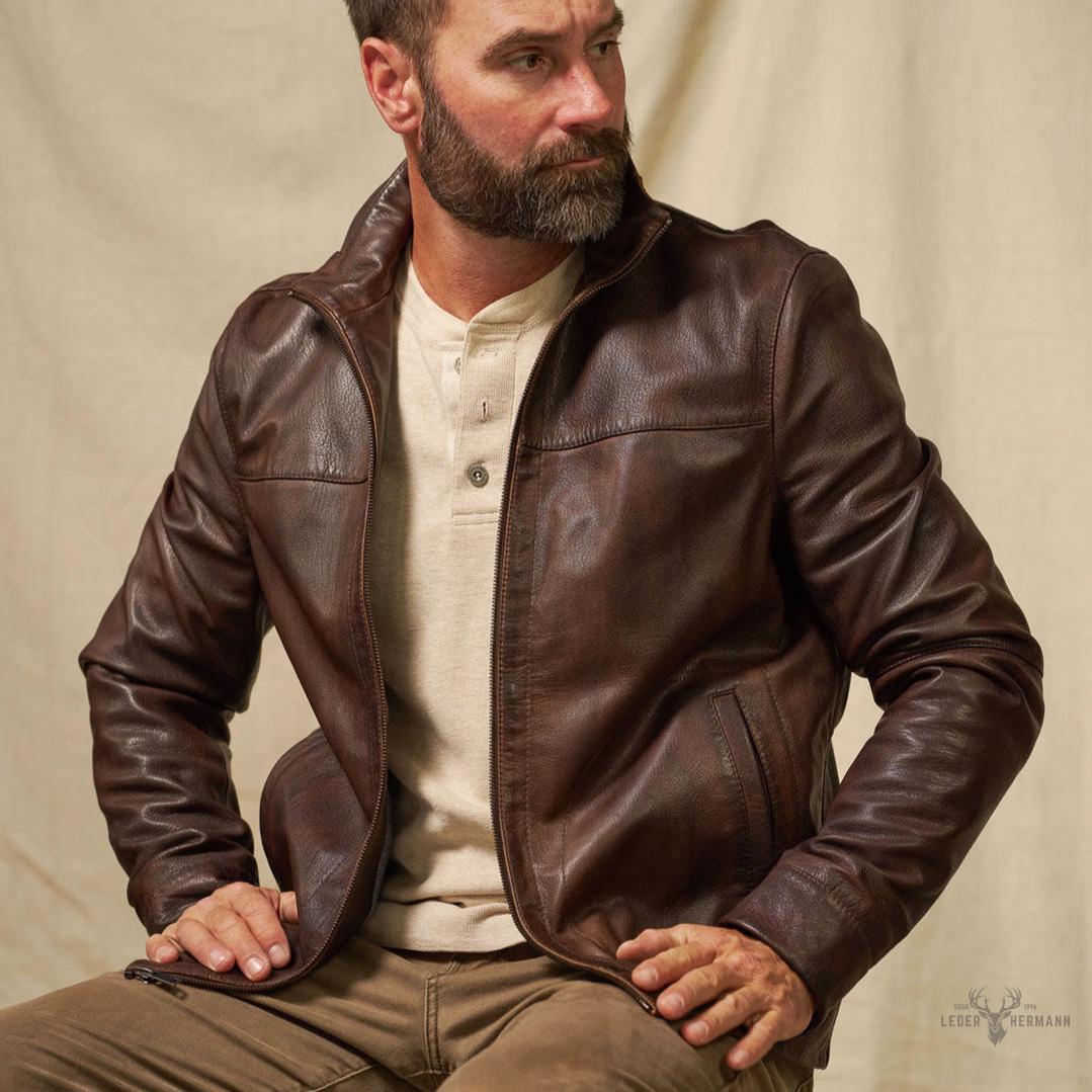 Trachtenartige Sedona Leichte Lederjacke in Ironwood Braun für Eleganten Komfort
