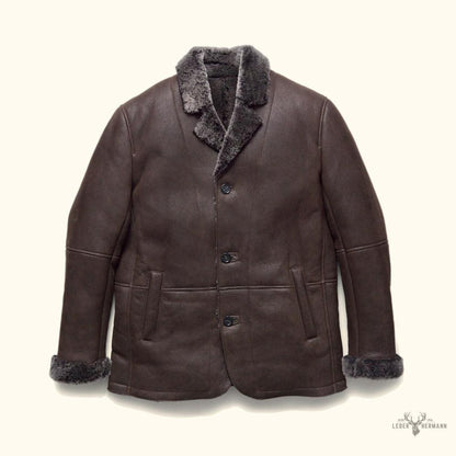 Wärmende Wildlederjacke Big Sky mit Lammfell | Espresso-Braun