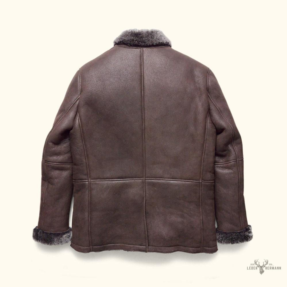 Wärmende Wildlederjacke Big Sky mit Lammfell | Espresso-Braun