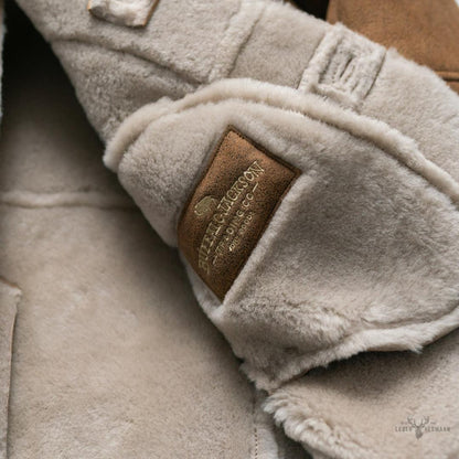 Leder- und Shearling-Blazer Big Sky – Wärmende Eleganz in Sandbraun