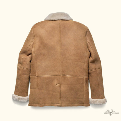 Leder- und Shearling-Blazer Big Sky – Wärmende Eleganz in Sandbraun