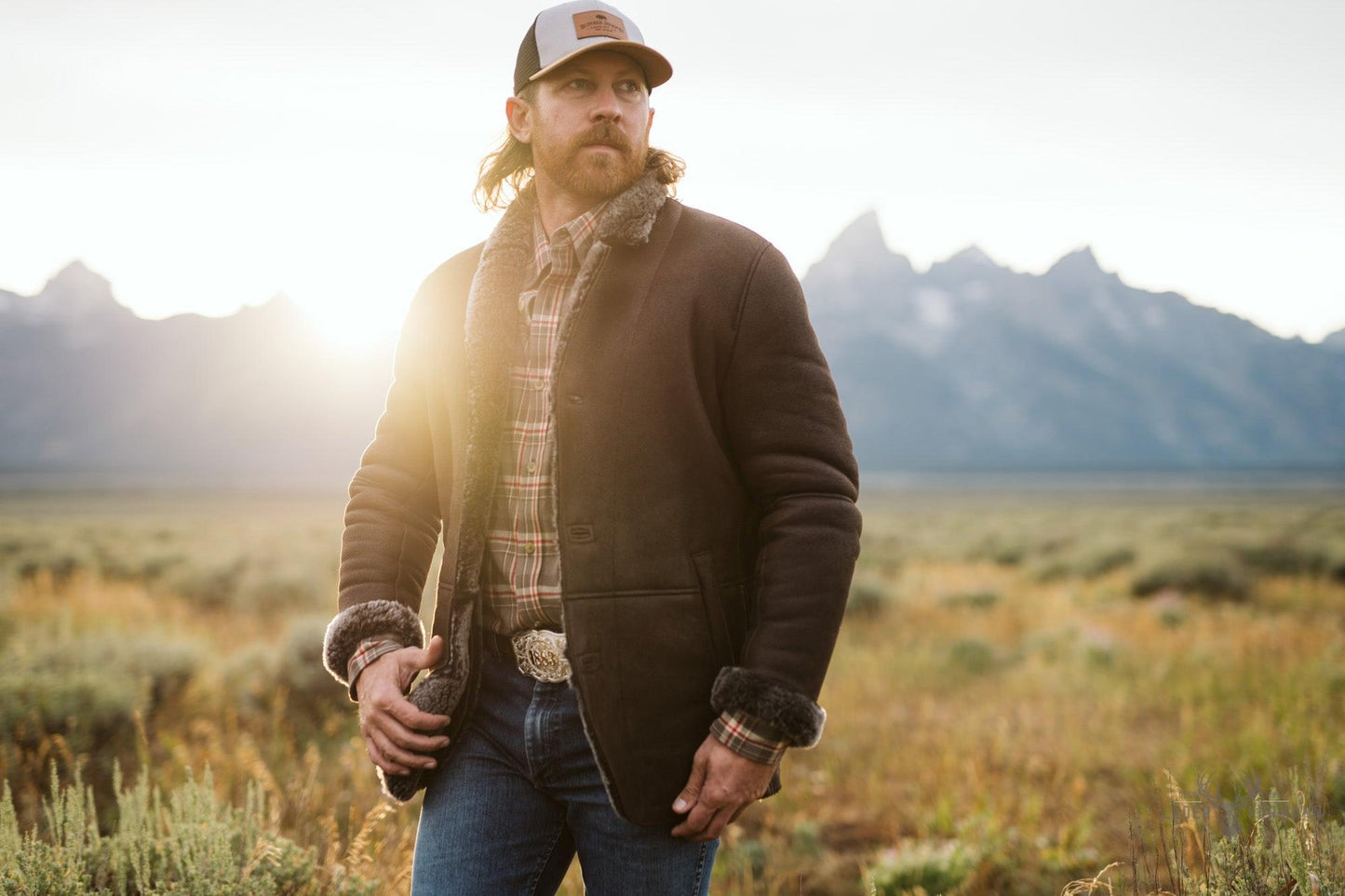 Wärmende Wildlederjacke Big Sky mit Lammfell | Espresso-Braun