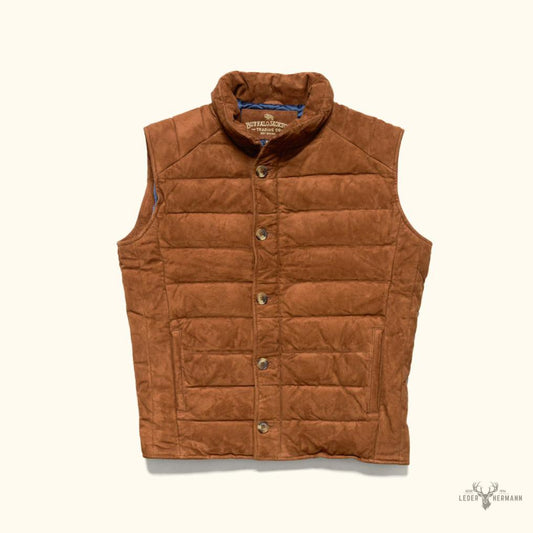 Jackson Veloursleder Steppweste in elegantem Karamellfarben