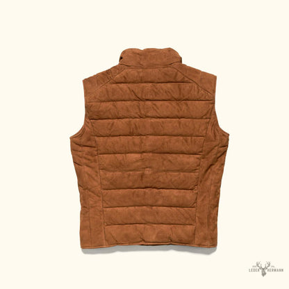 Jackson Veloursleder Steppweste in elegantem Karamellfarben