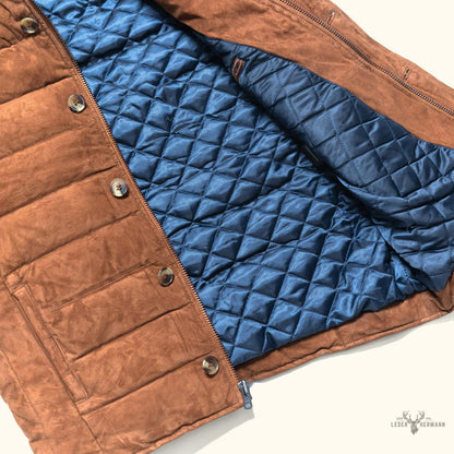Jackson Veloursleder Steppweste in elegantem Karamellfarben