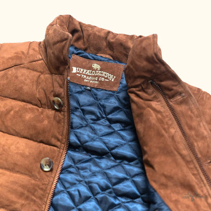 Jackson Veloursleder Steppweste in elegantem Karamellfarben