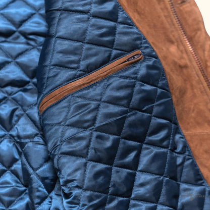 Jackson Veloursleder Steppweste in elegantem Karamellfarben