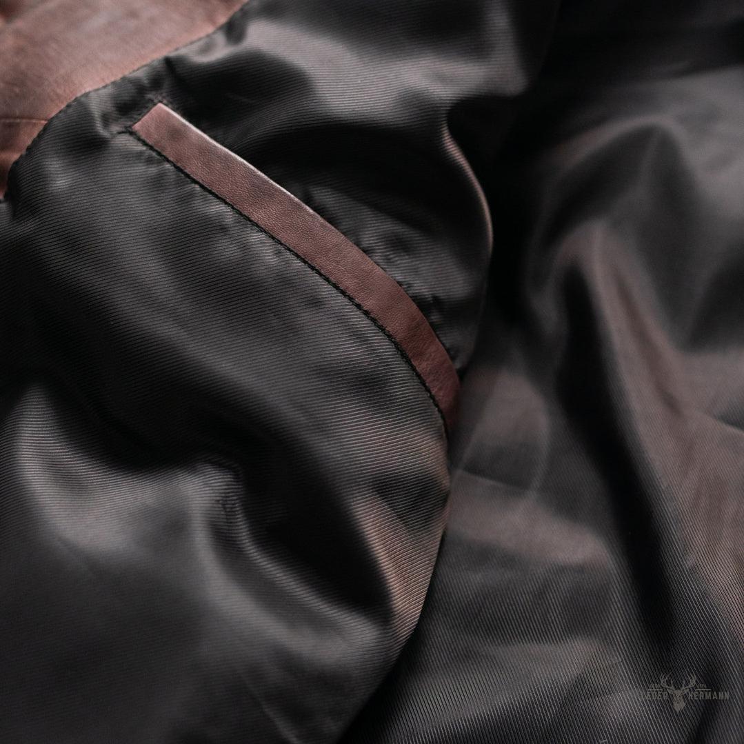 Teton Leder Leichte Daunenjacke in Elegant Mahagoni-Braun
