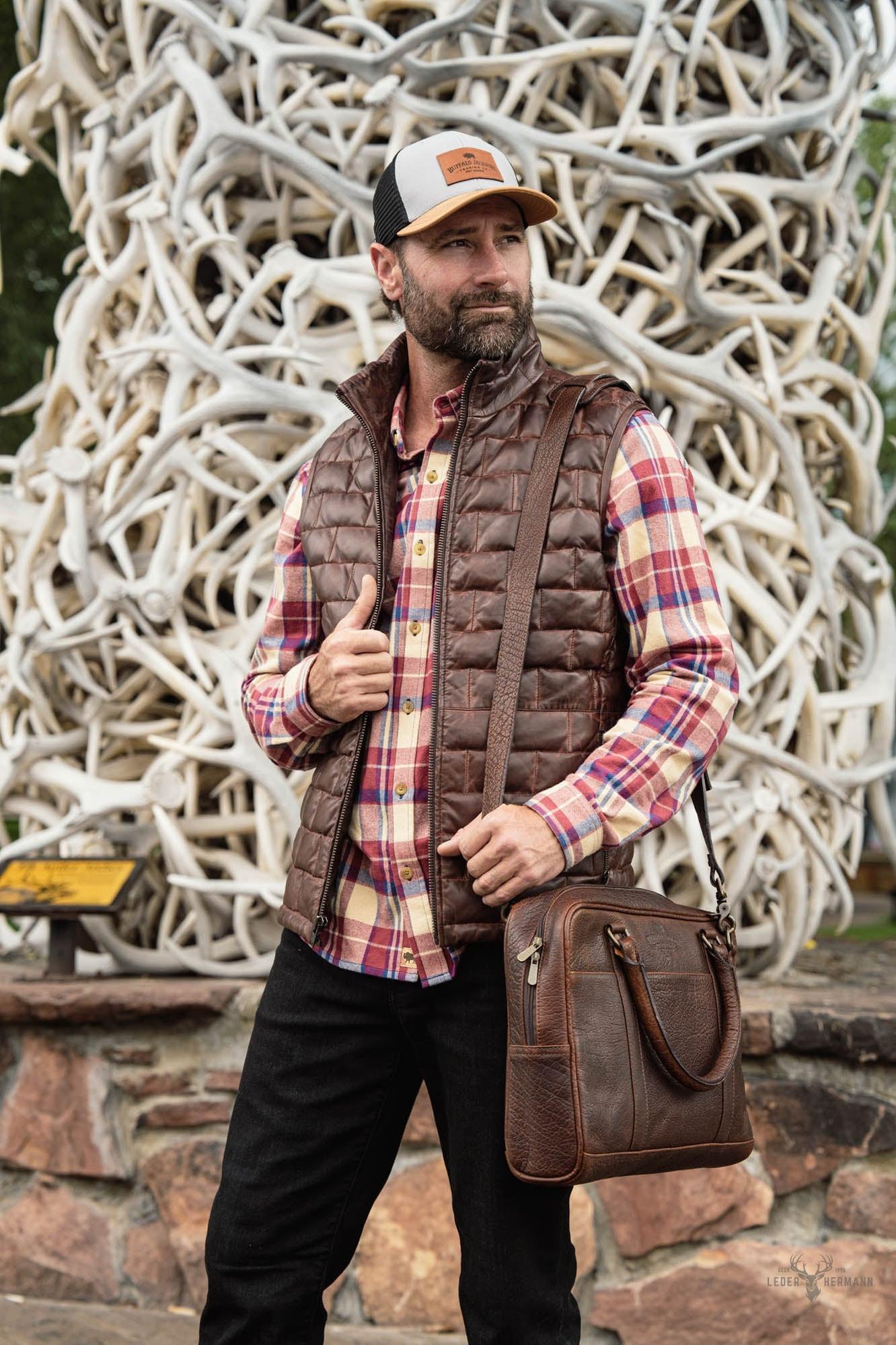 Teton Leder Leichtes Daunenweste in Elegantem Mahagoni Braun