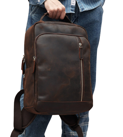 Verrücktes Pferdeleder - Rucksack | PORTLY
