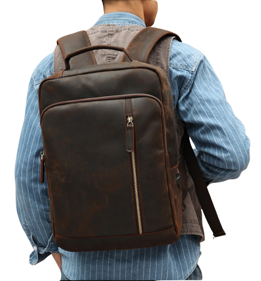 Verrücktes Pferdeleder - Rucksack | PORTLY